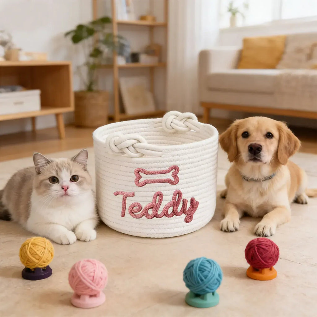 DDPaws  White 2 / M Cute Custom Pet Basket