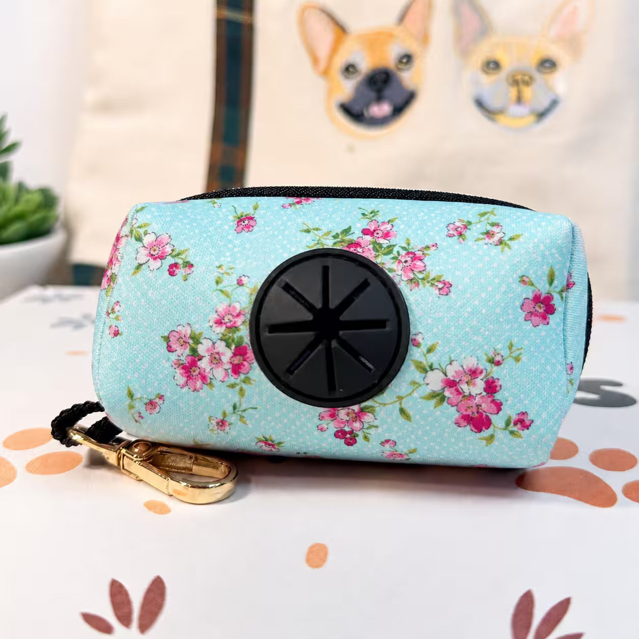 Designed Blue Blossom Floral Dog Vest Set