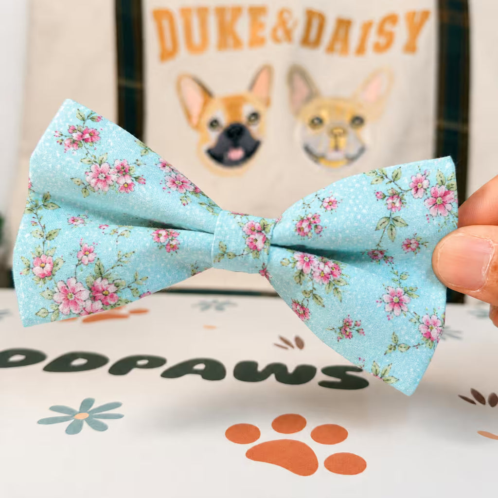 Designed Blue Blossom Floral Dog Vest Set