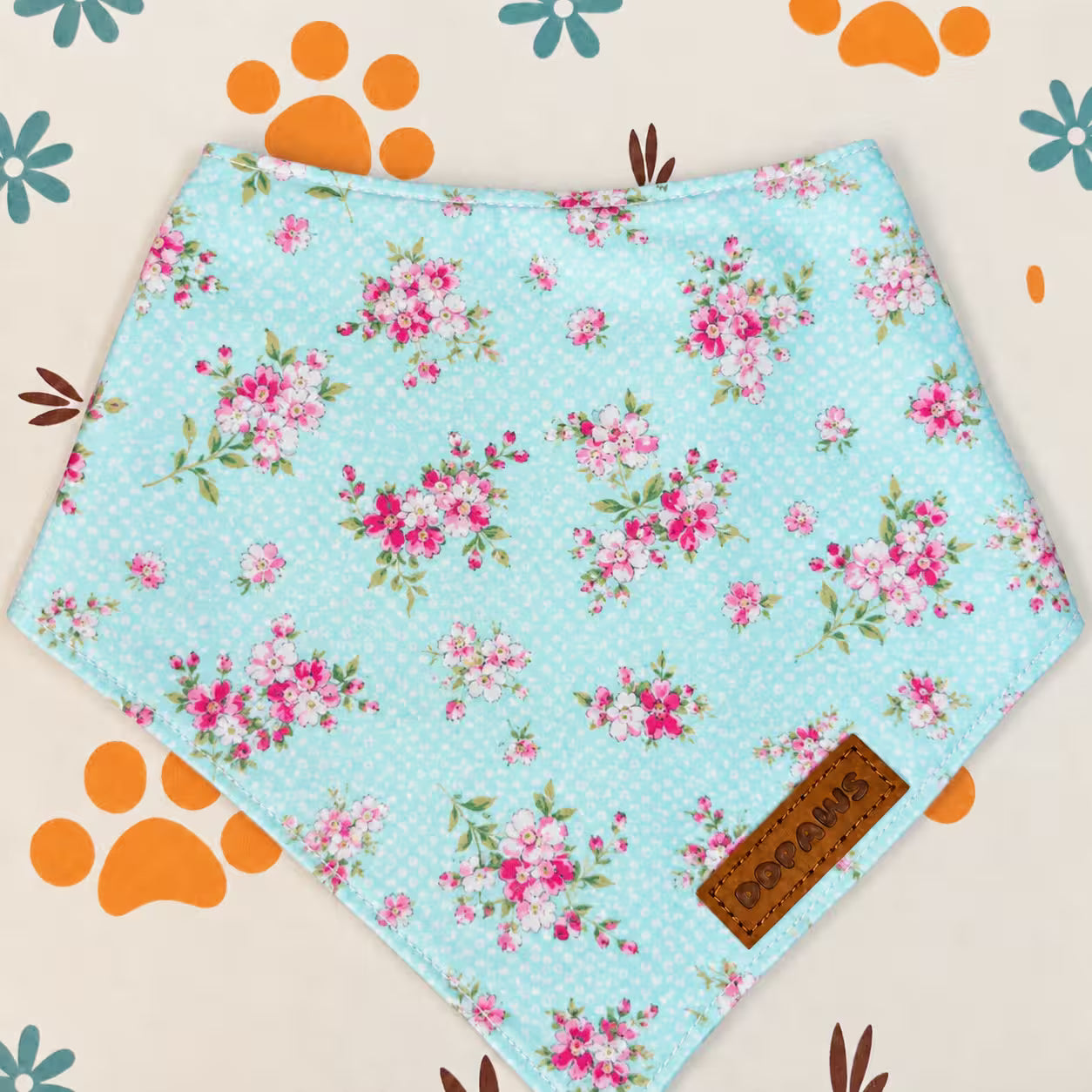 Designed Blue Blossom Floral Dog Vest Set