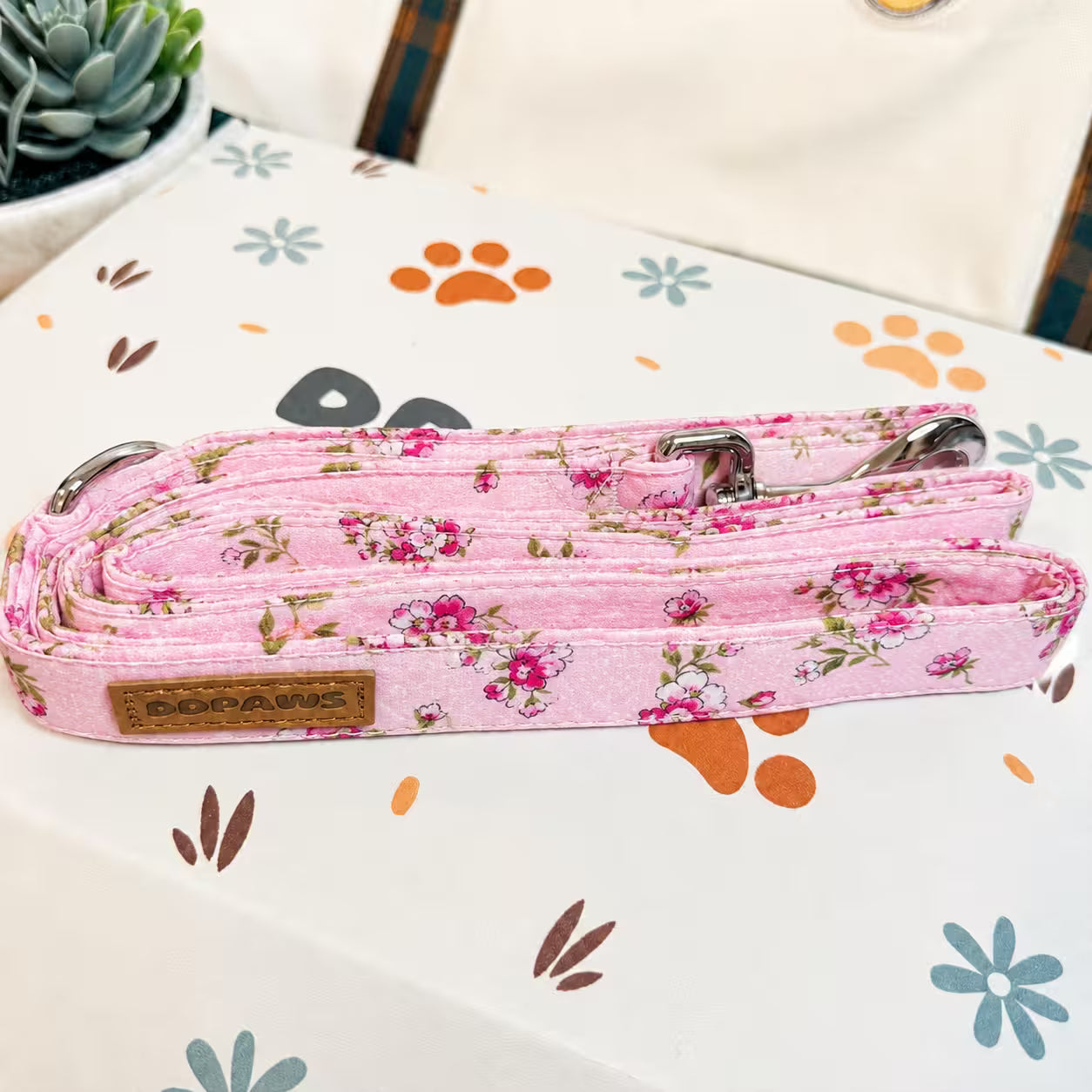 Designed Pink Blossom Floral Dog Vest Set