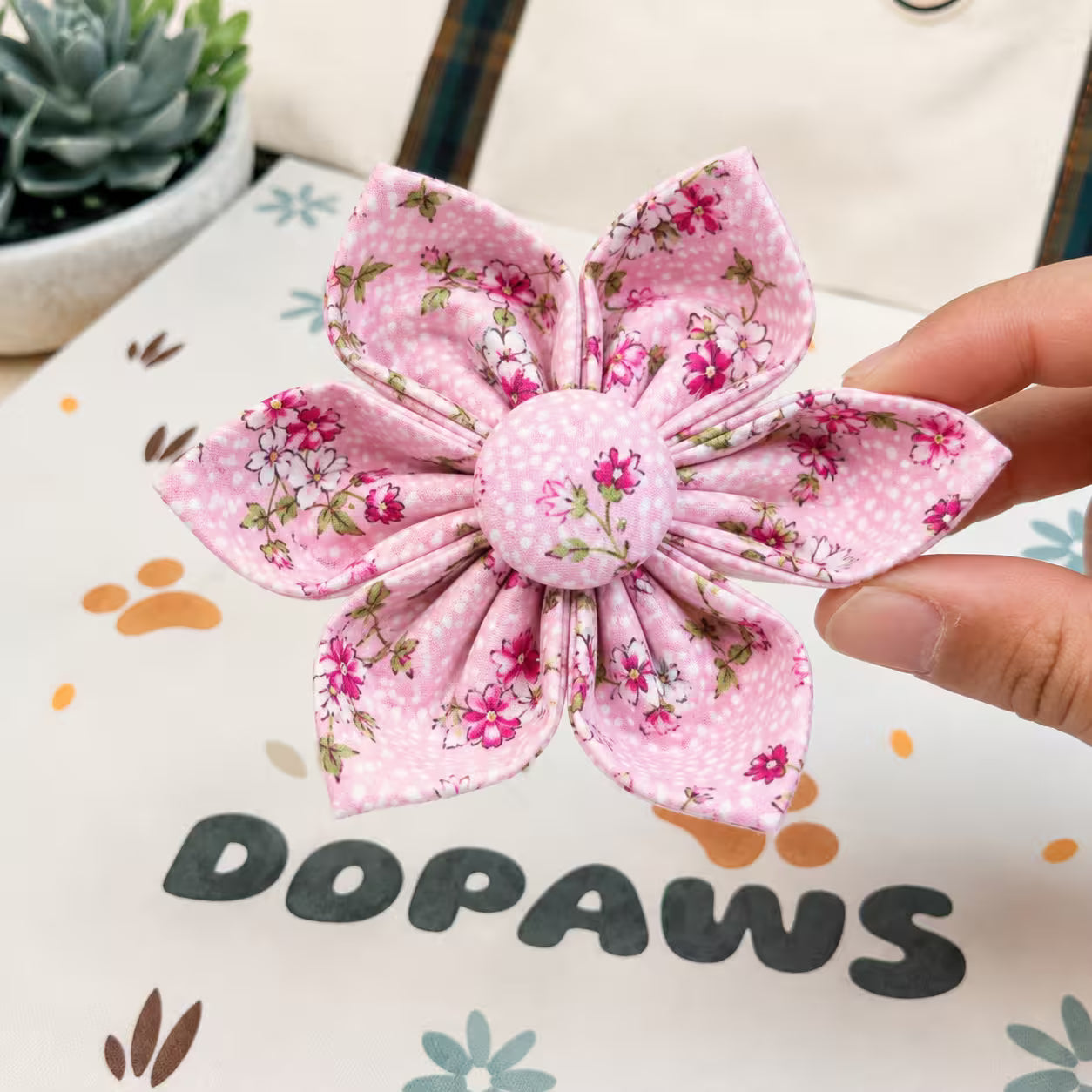 Designed Pink Blossom Floral Dog Vest Set