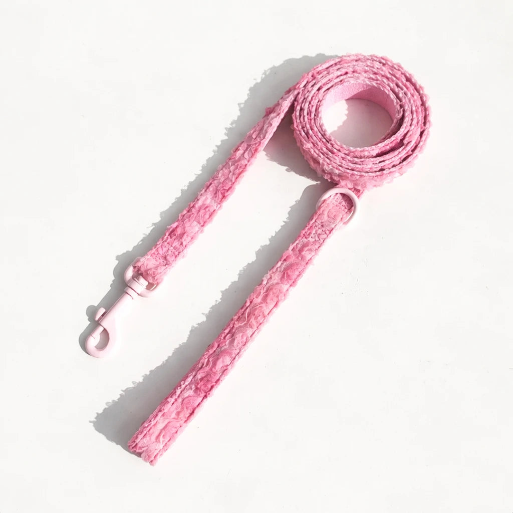 Valentine Rose Dog Harness, Collar & Leash Set – Floral Puppy Walking Set