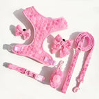 Valentine Rose Dog Harness, Collar & Leash Set – Floral Puppy Walking Set