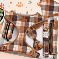 Designed Maple Plaid Dog Vest Set