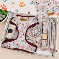 Designed Peachy Bloom Floral Dog Vest Set