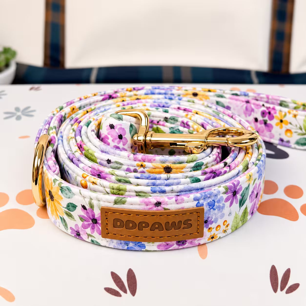 Designed Lavender Meadow Floral Dog Vest Set