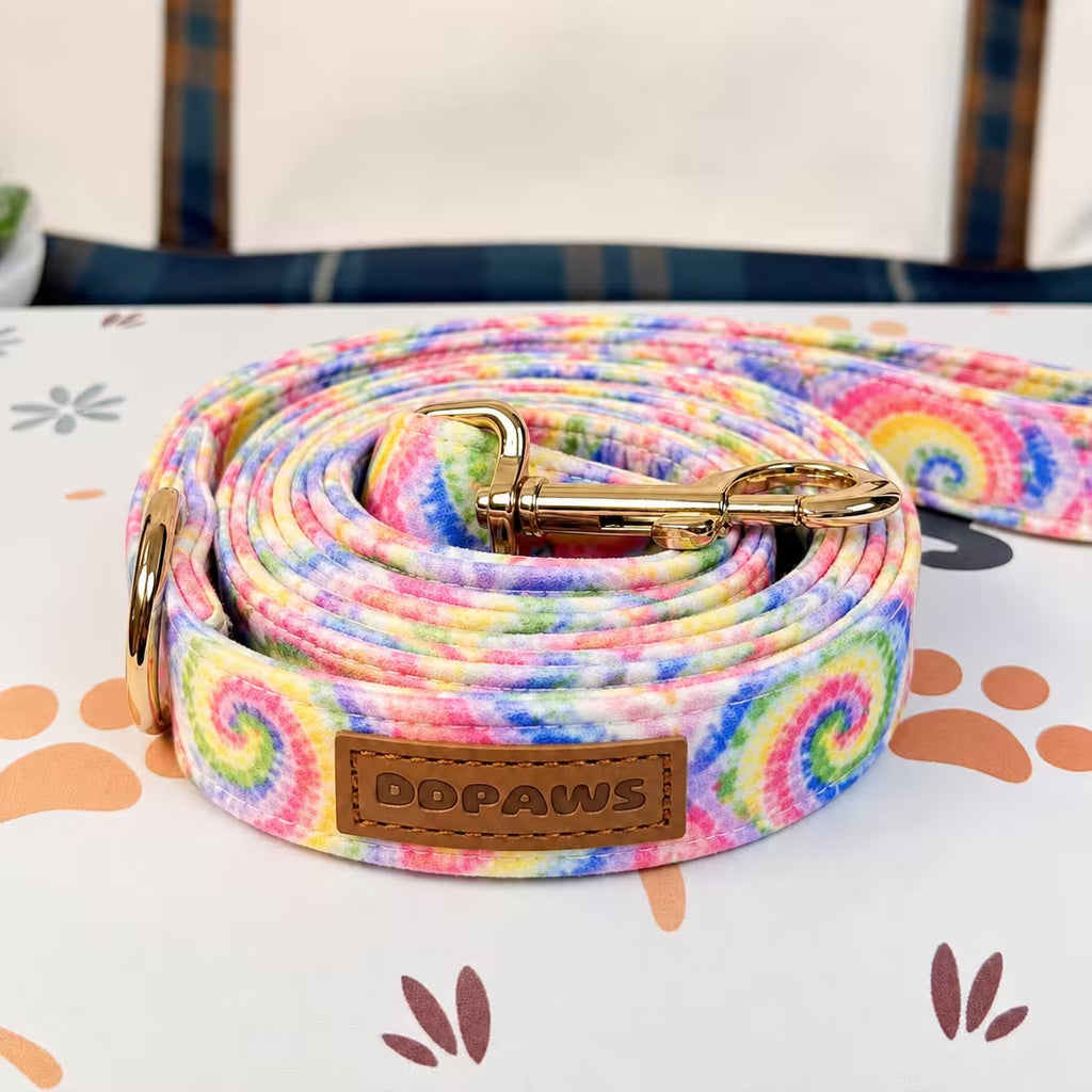 Designed Rainbow Twirl Floral Dog Vest Set