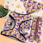 Designed Purple Floral Dog Vest Set