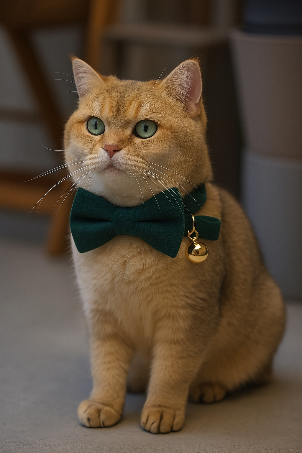 Velvet Cat Collar Bowknot Personalized Collar for cats with bell and a bow