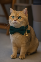 Velvet Cat Collar Bowknot Personalized Collar for cats with bell and a bow