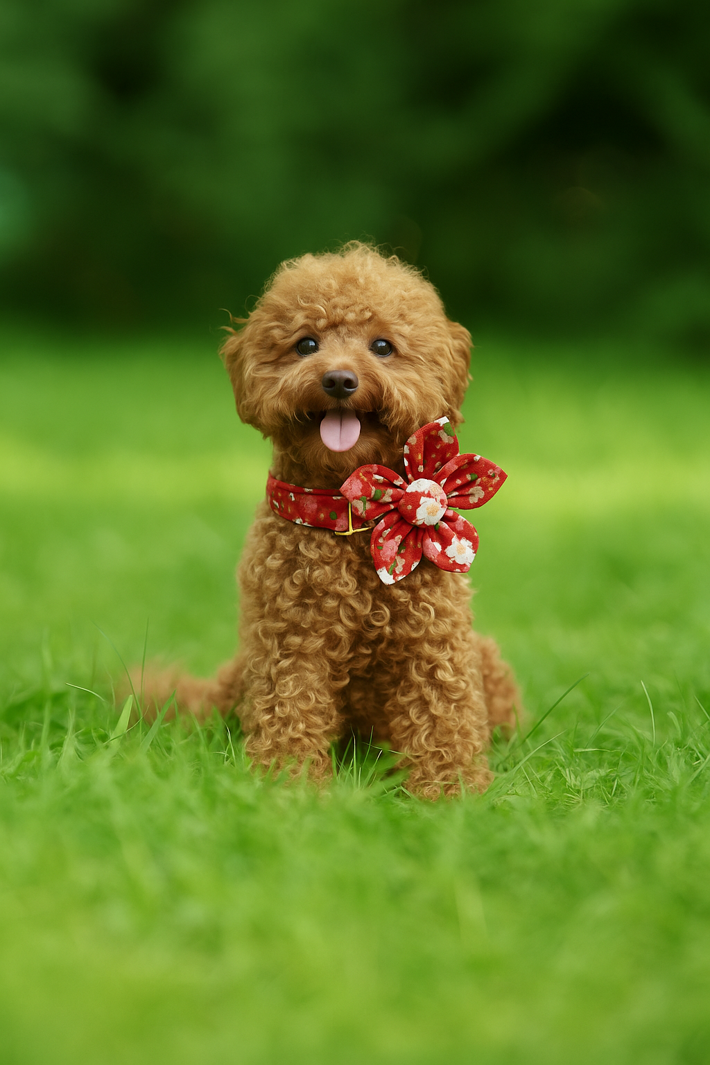 Customized Designer Red Soft Cotton Personalized Dog Collar Leashes Harness Bow Set Flowers