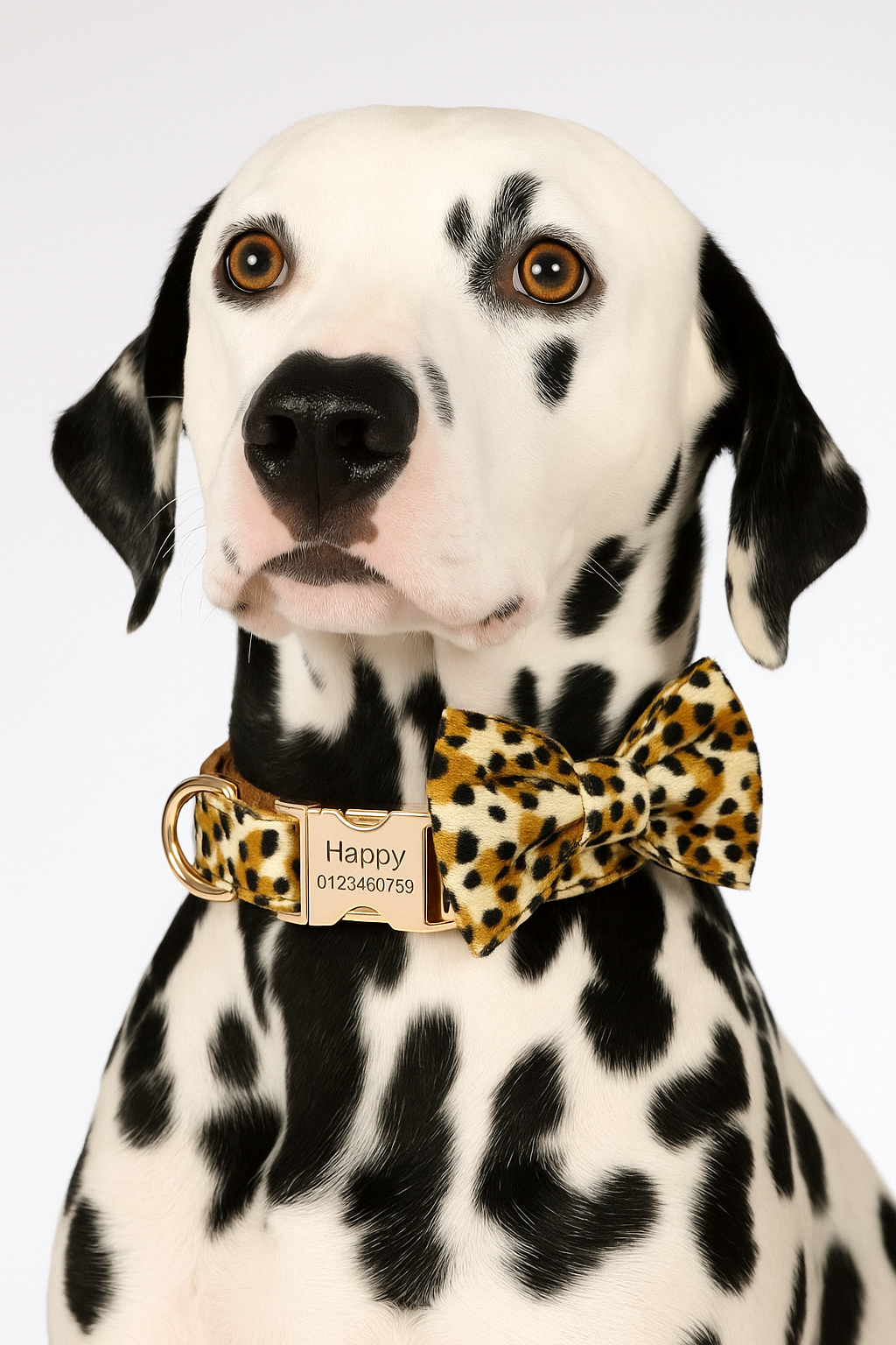 Customized Designer Logo Leopard Personalized Dog Collar, Leash & Harness Set