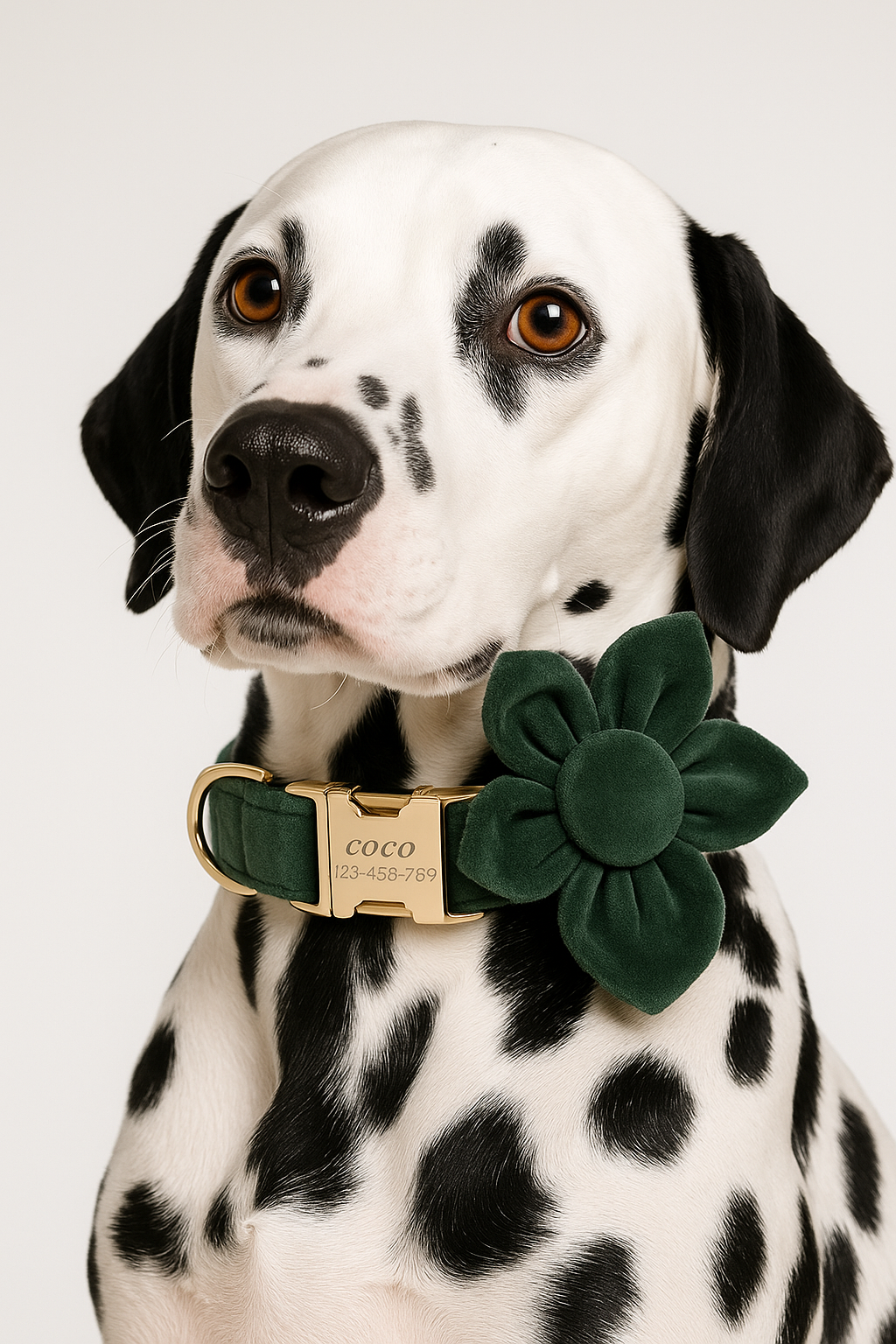 Velvet Personalized Dog Collar, Leash & Harness Set