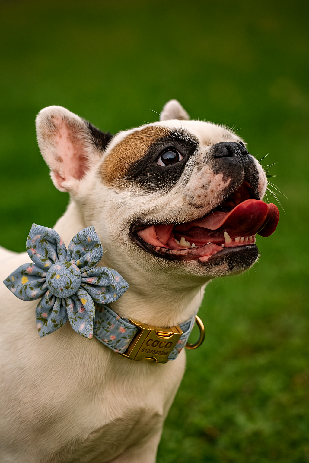 Flower Personalized Dog Collar, Leash & Harness Set