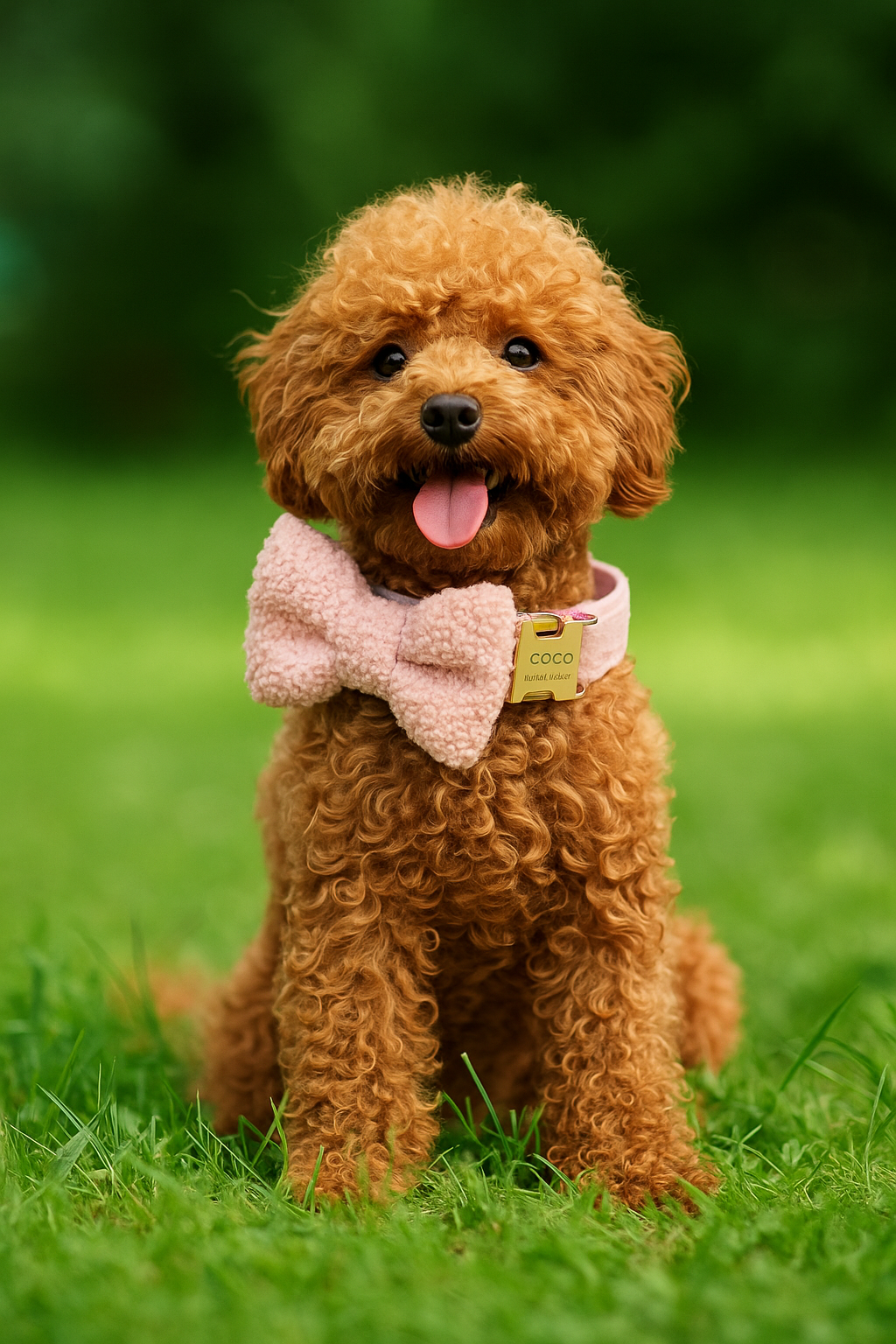 Handmade Teddy Fabric Personalized Dog Collar, Leash & Harness Set