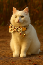 Corduroy Cat Collar Bowknot Adjustable Safety Personalized pet collar Customized Name Soft