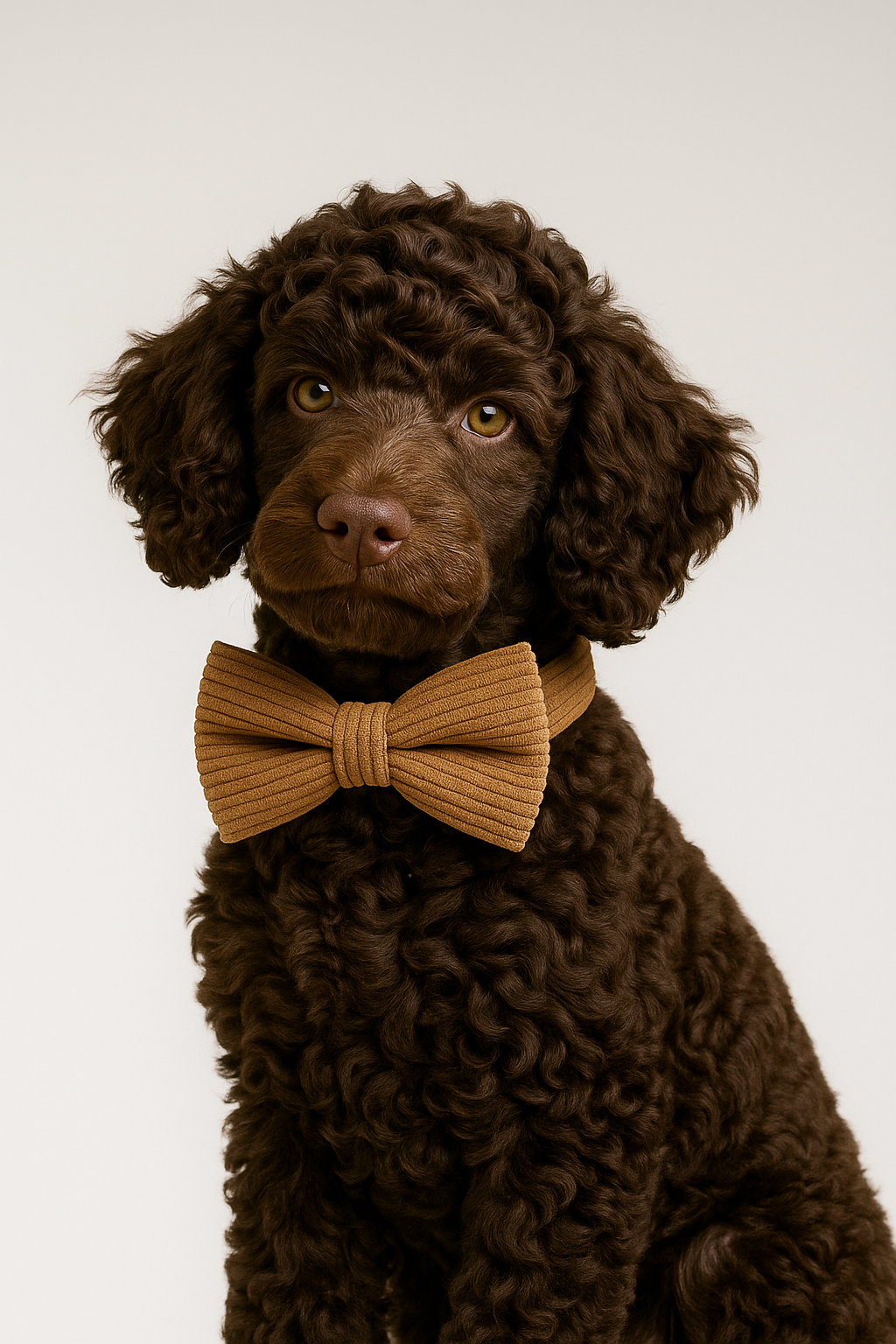 Caramel Corduroy Personalized Dog Collar, Leash & Harness Set