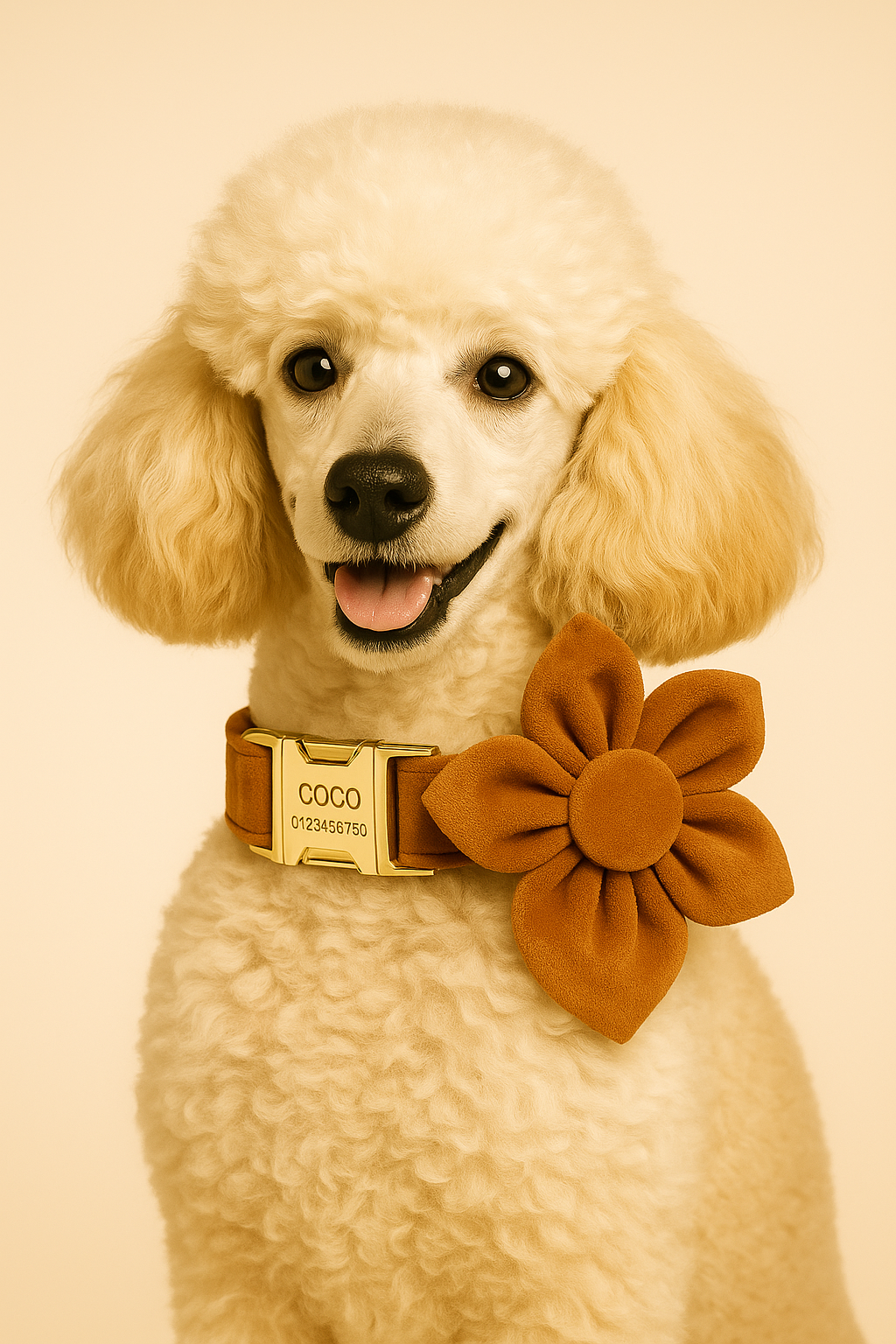 Ancient Pottery Velvet Personalized Dog Collar, Leash & Harness Set