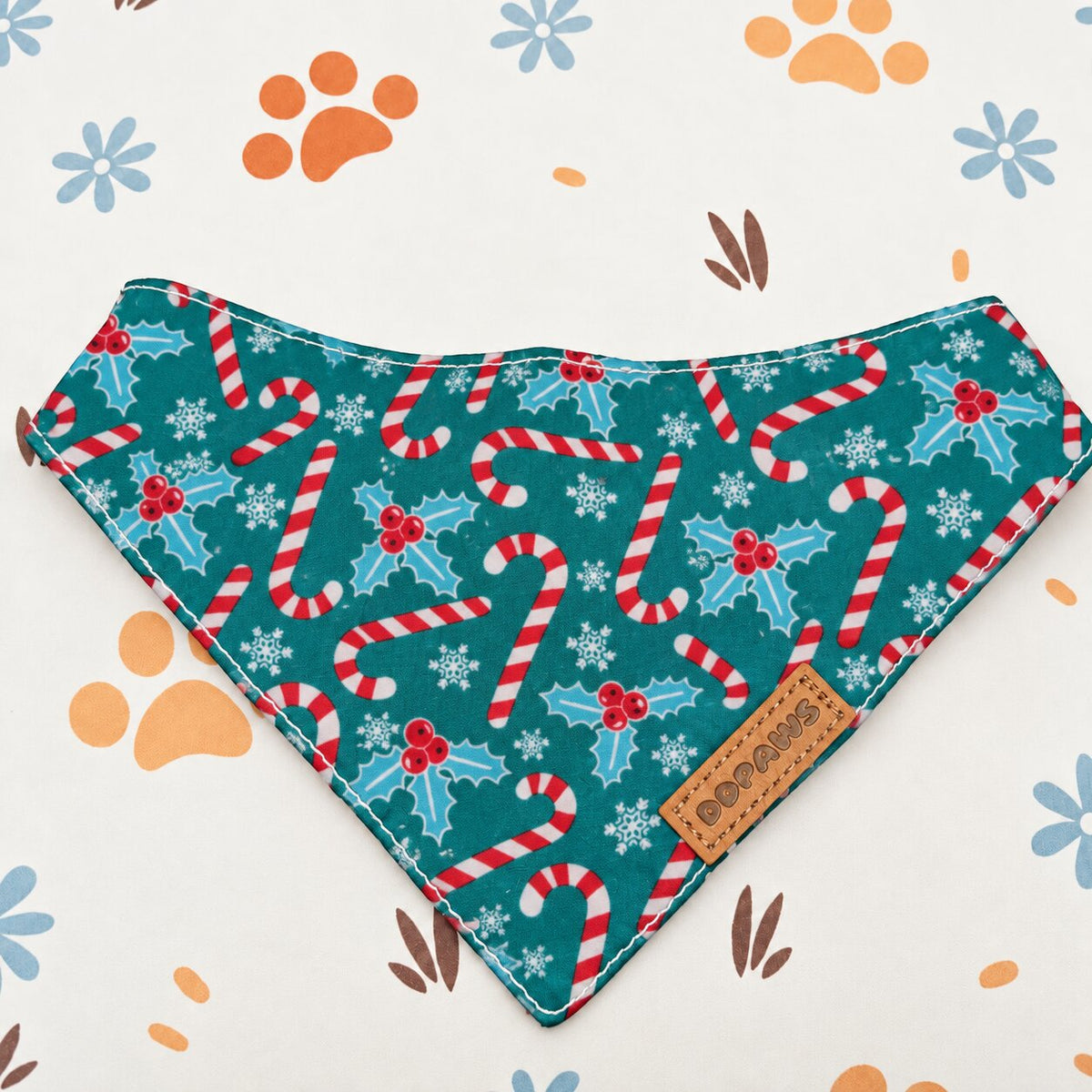 Designed Christmas Candy Cane Dog Harness Set