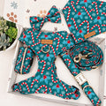 Designed Christmas Candy Cane Dog Harness Set