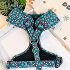 Designed Christmas Candy Cane Dog Harness Set