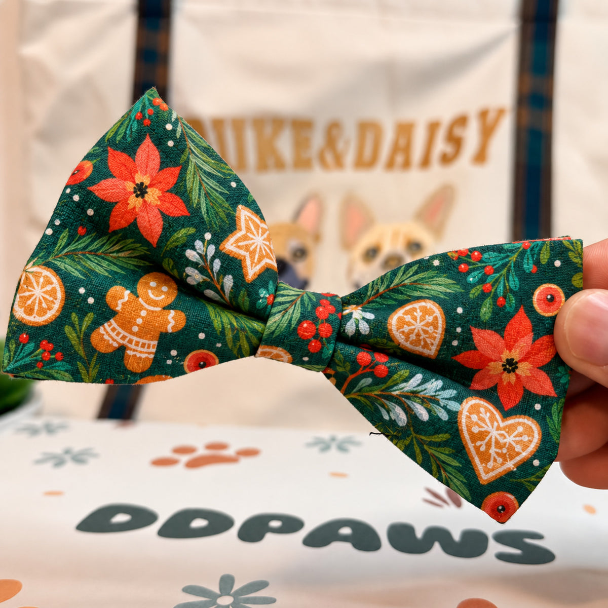 Designed Christmas Gingerbread Dog Harness Set