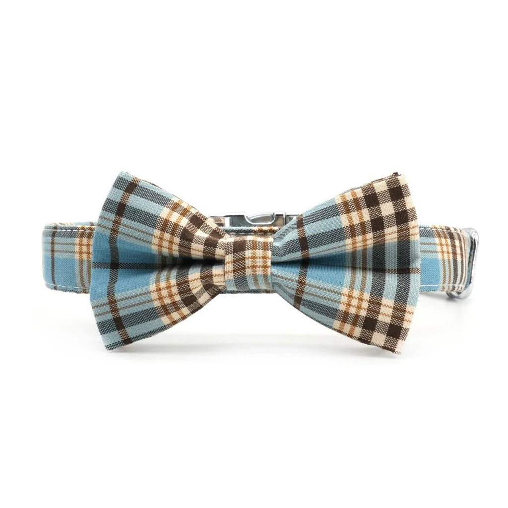 Designed Blue Brown Plaid Dog Vest Set