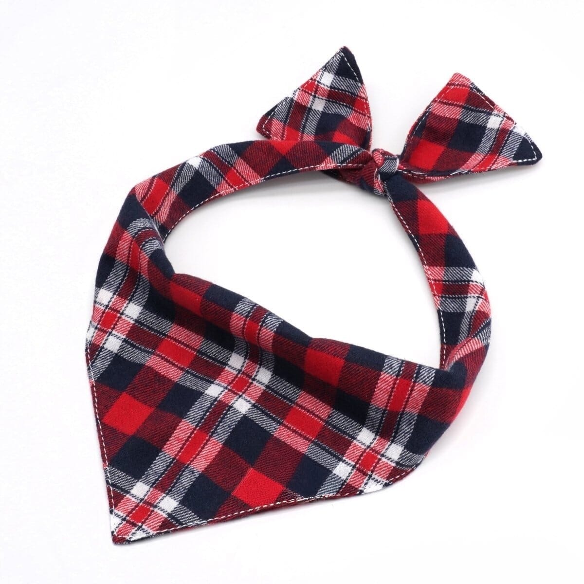 D&D Paws Bandana Designed Crimson Navy Plaid Dog Vest Set