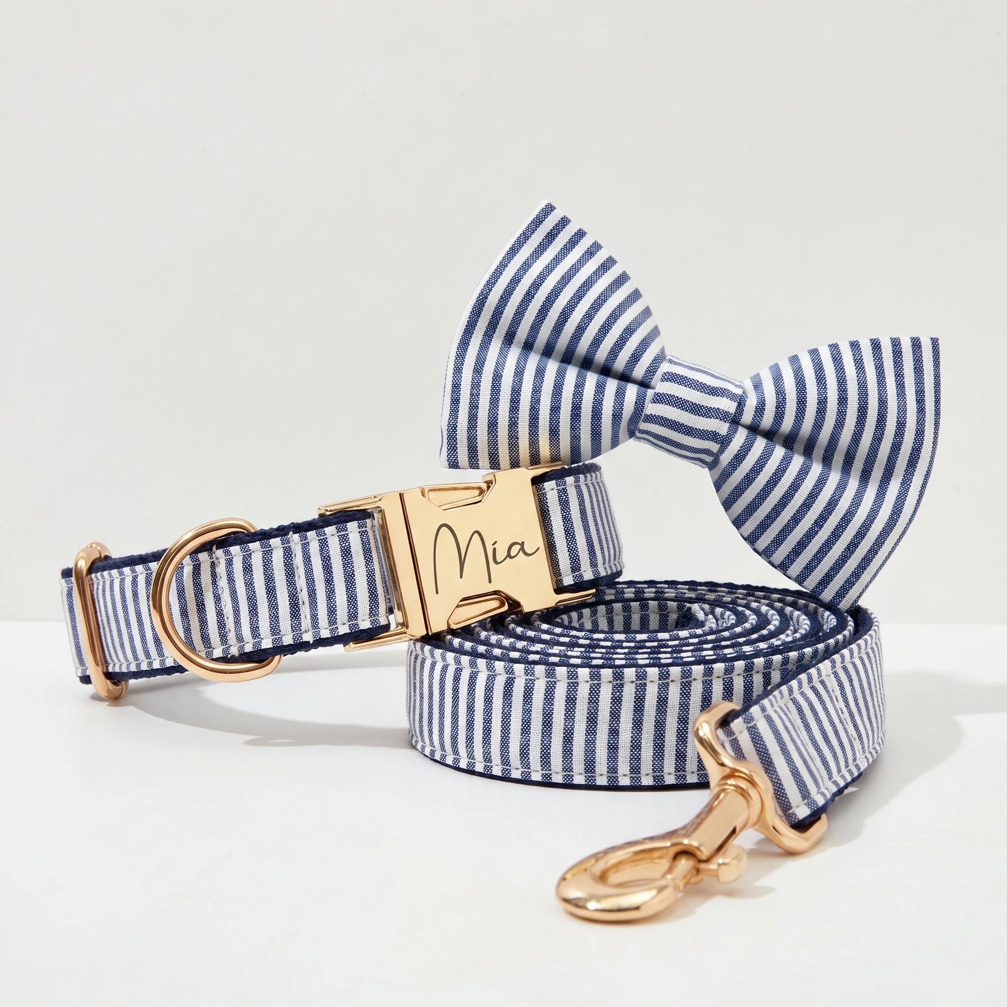 Designed Navy White Plaid Set