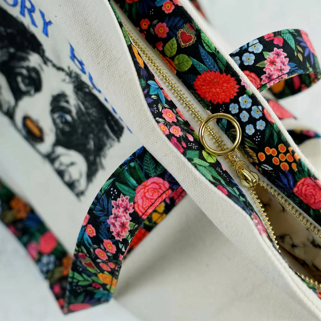 Embroidered Canvas Tote Bag