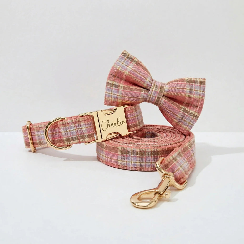 Coral Pink Plaid Set