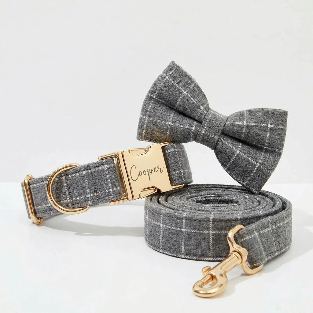 D&D Paws Gray Plaid Set