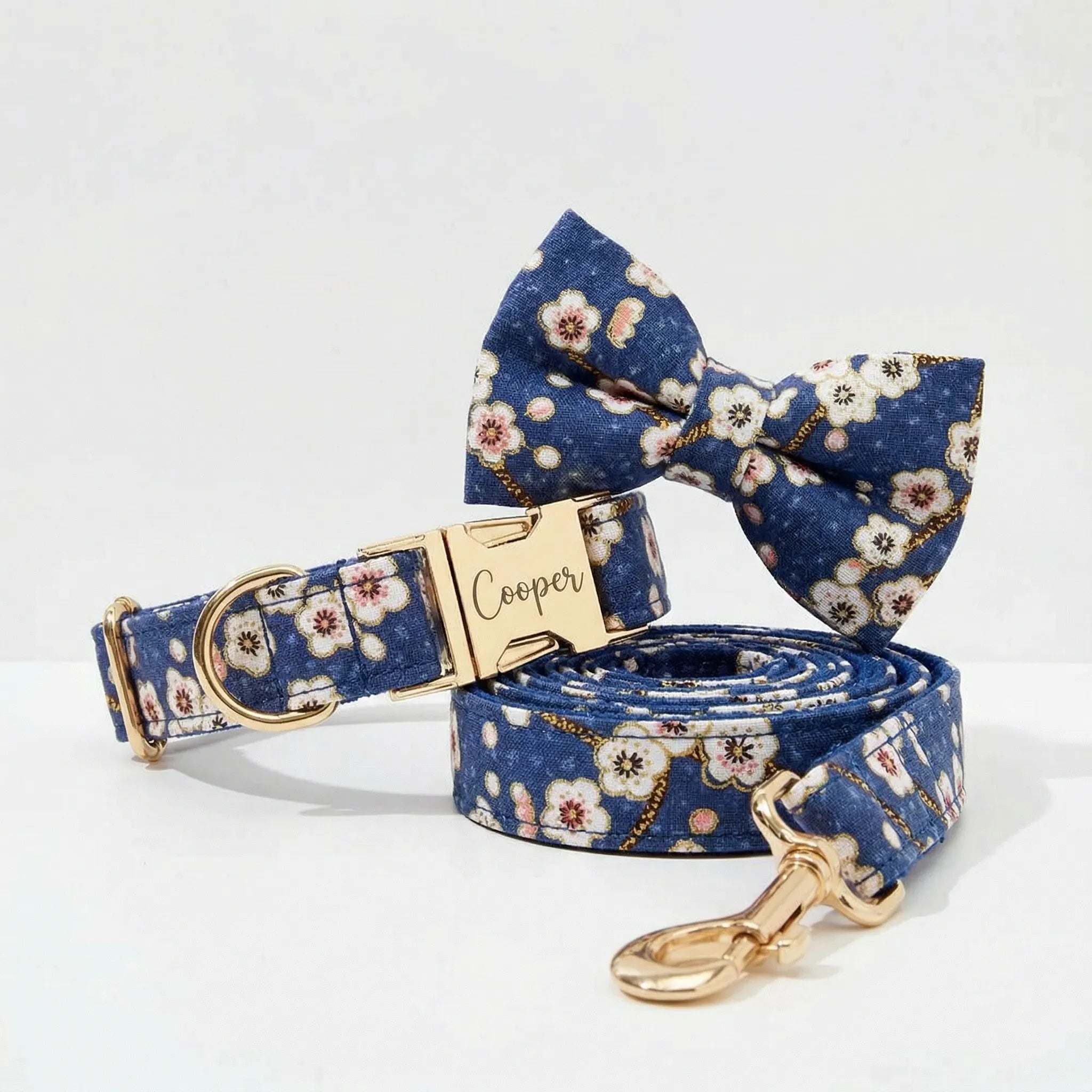Blue Bloom Soft Floral Collar Leash Set