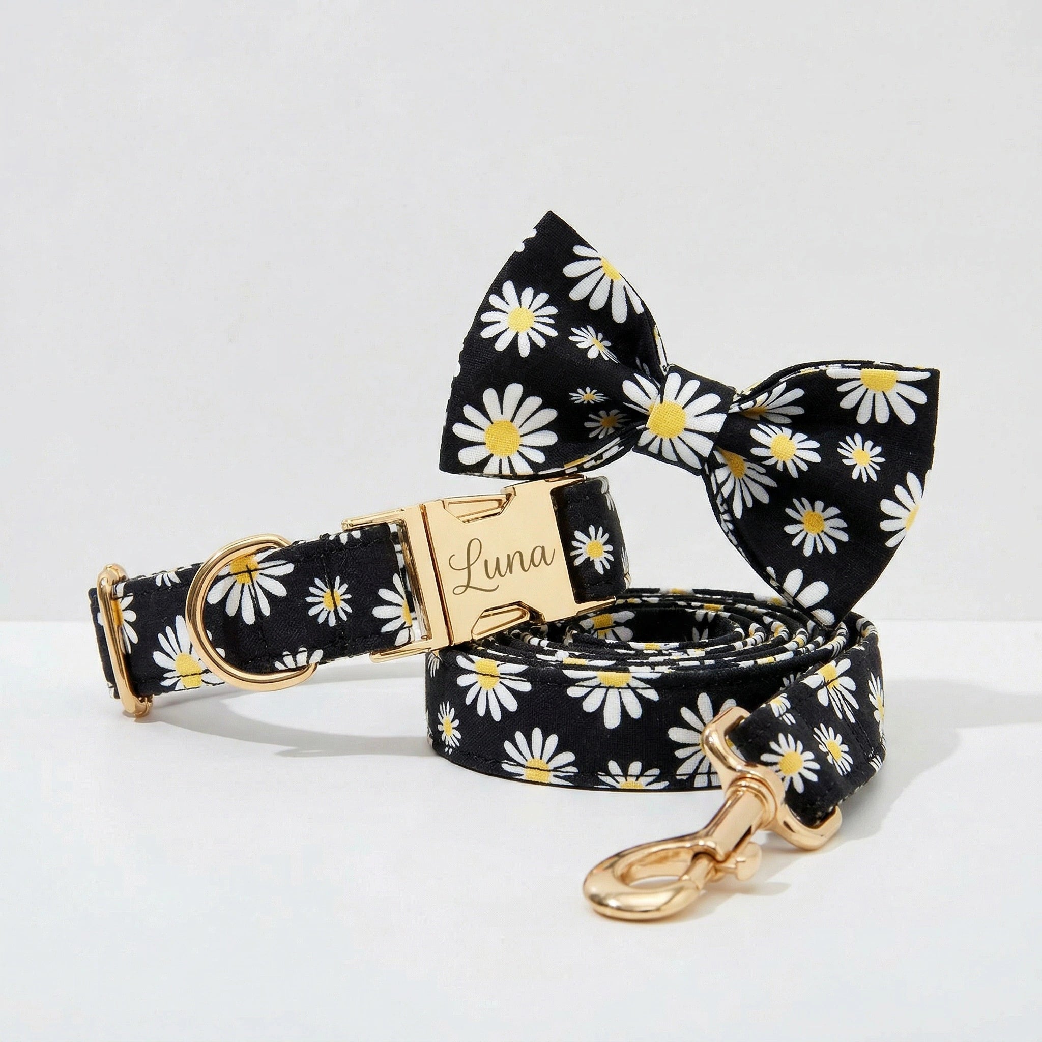Little Daisy Floral Pattern Collar Leash Set