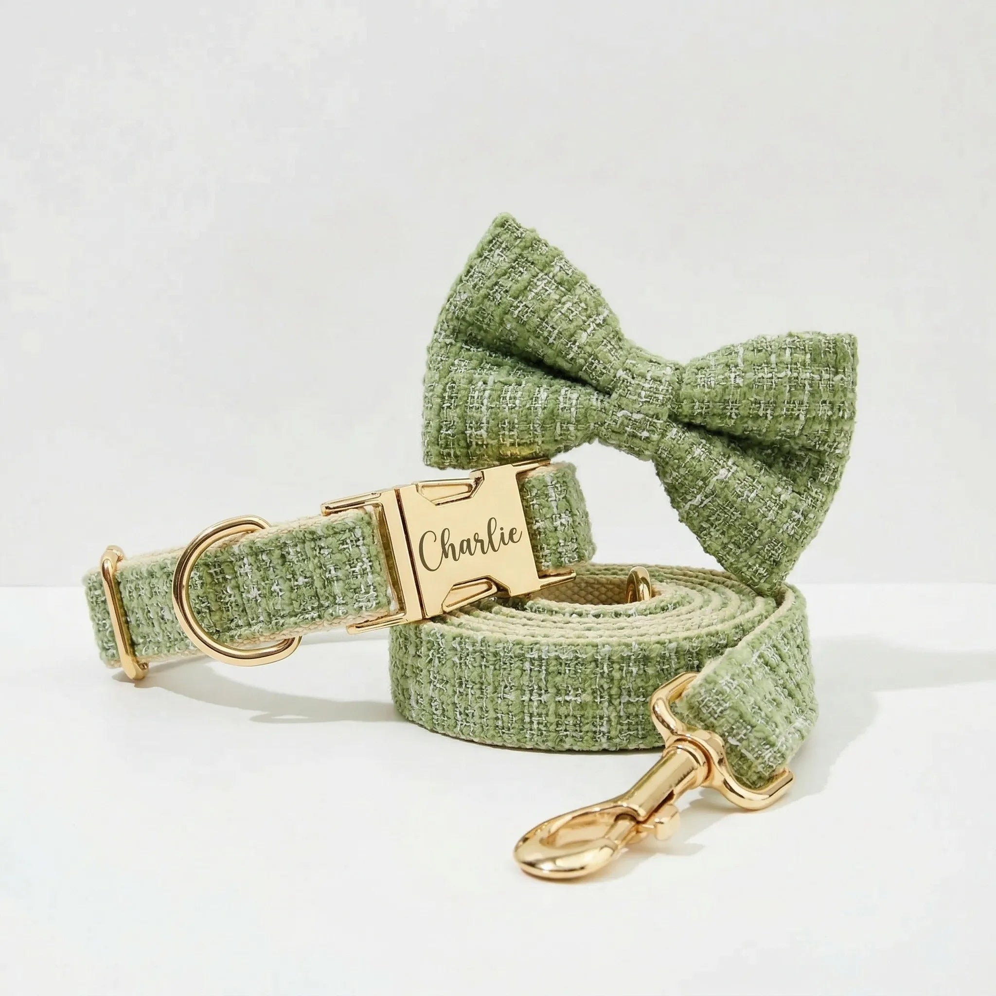 Lemon Green Cotton Collar Leash Set