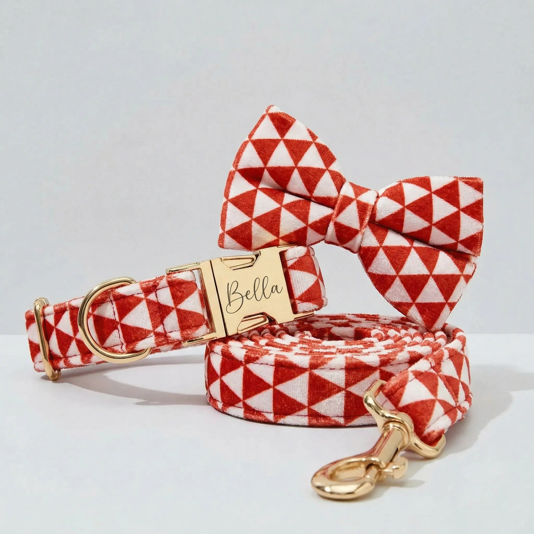 DDPaws Red White Check Set