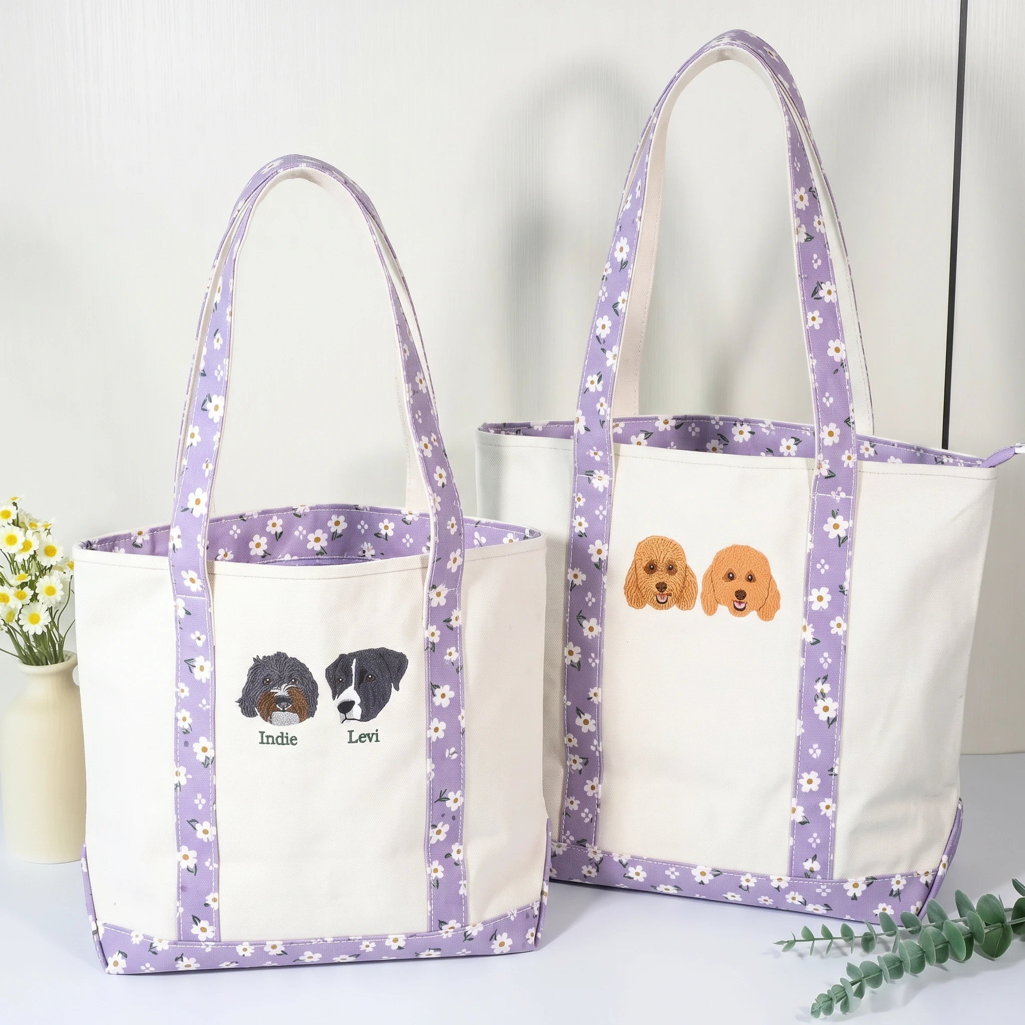 Embroidered Canvas Tote Bag