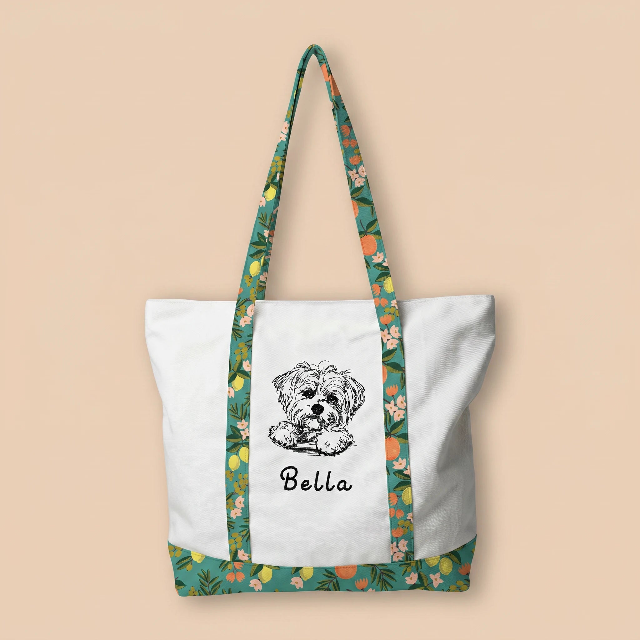 Embroidered Canvas Tote Bag