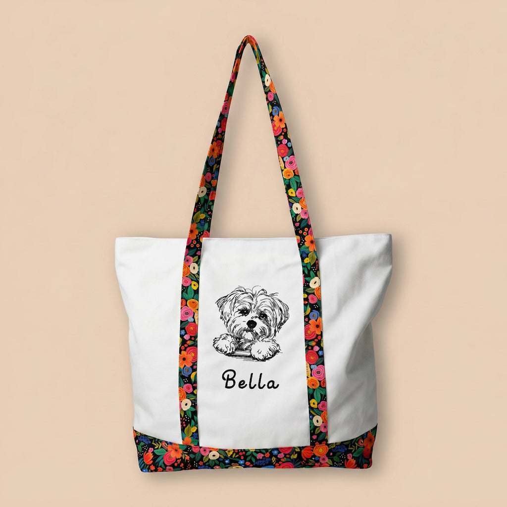 Embroidered Canvas Tote Bag