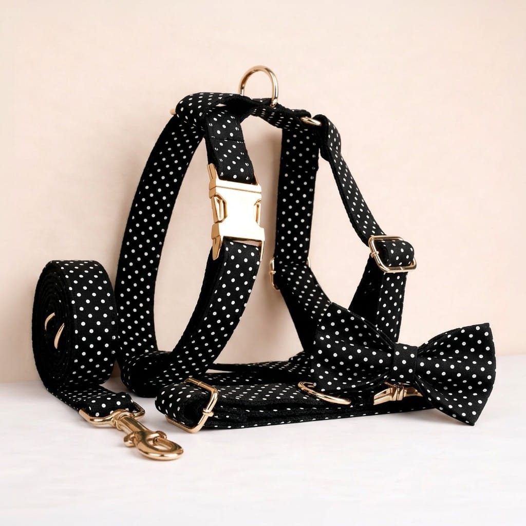 D&D Paws  Black Polka Dot Print Set
