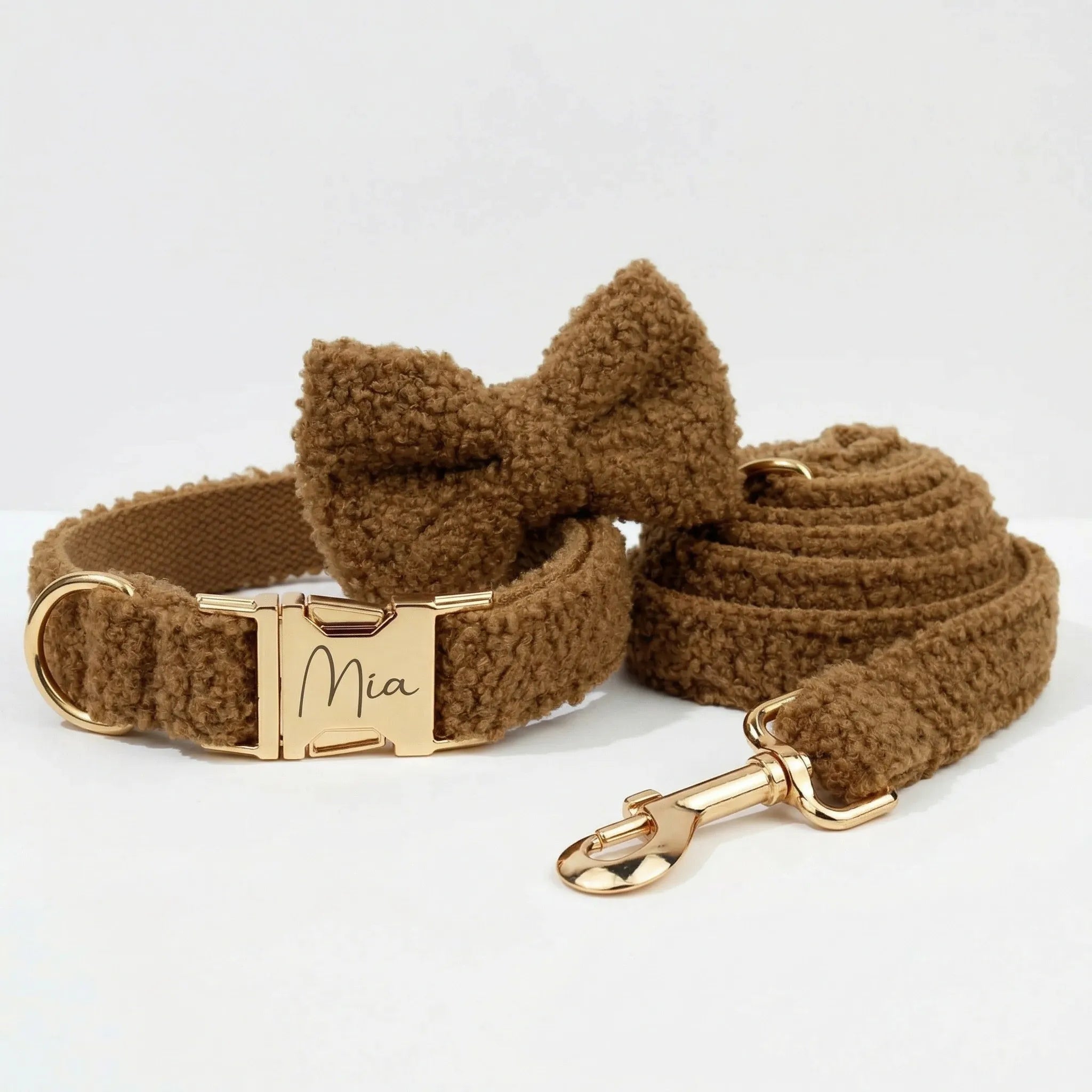 Lambskin Teddy Collar Leash Set