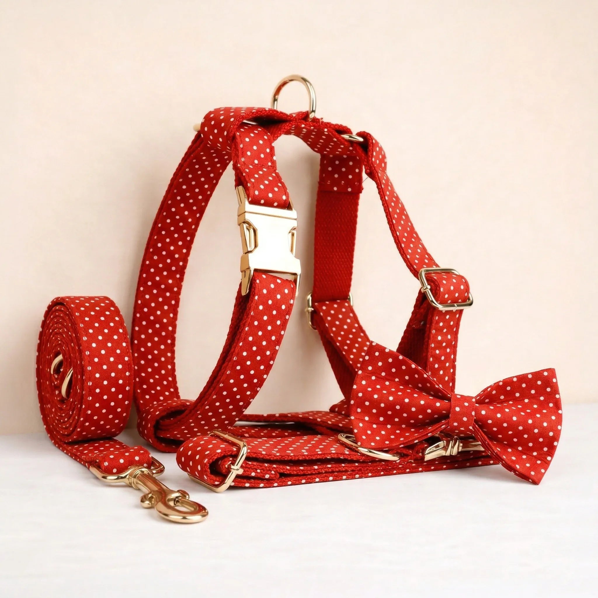 DDPaws  Red Velvet Dog Collar Set
