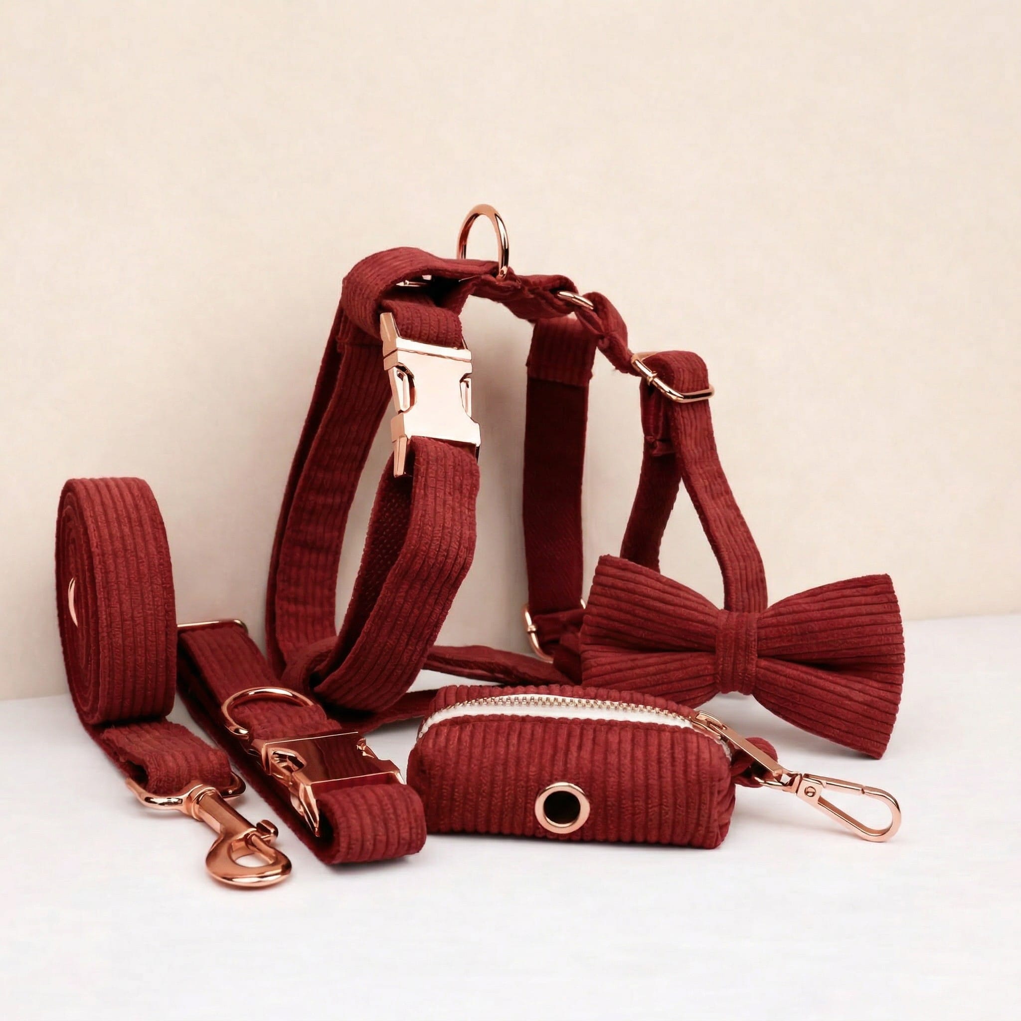 D&D Paws  Dark Red Corduroy Set