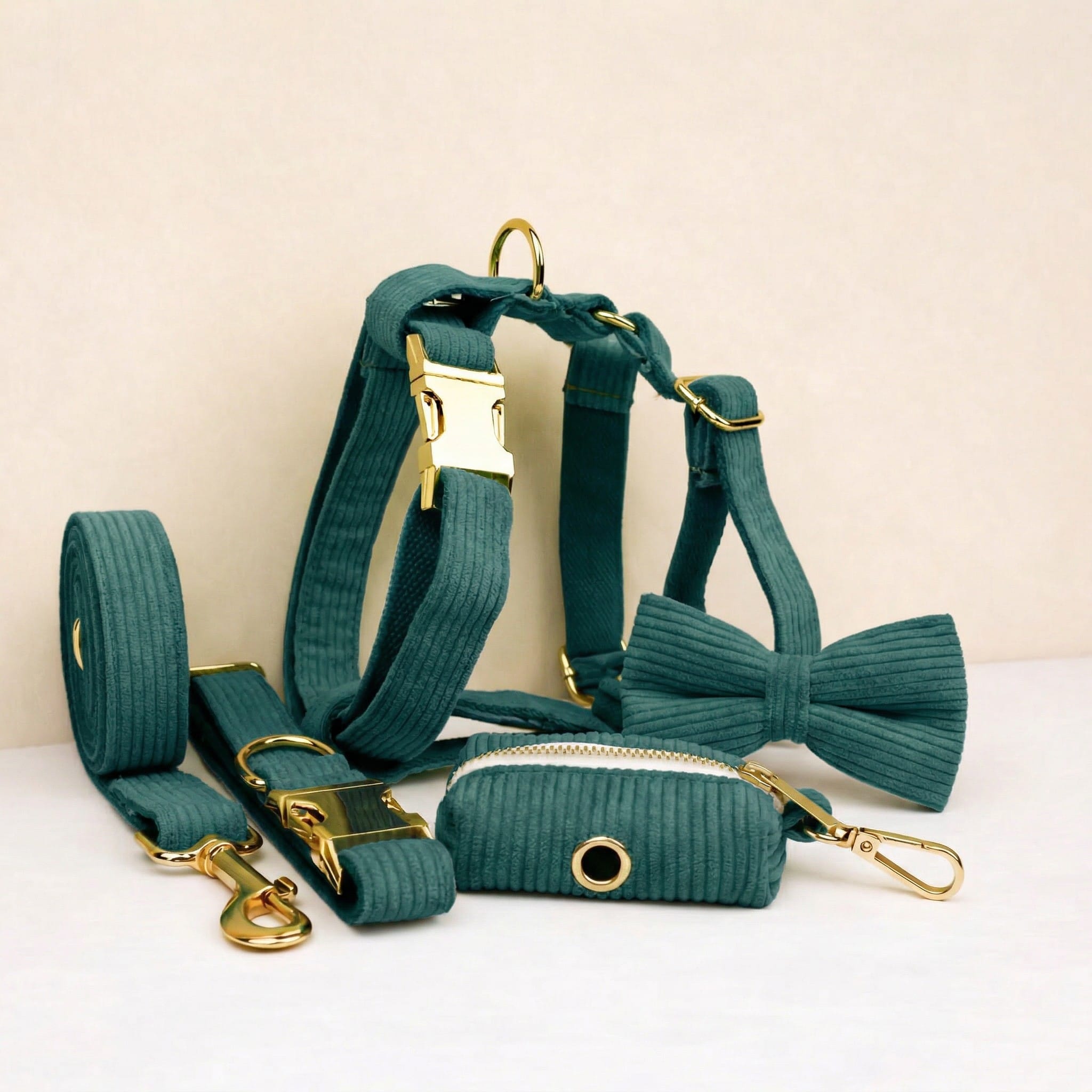 D&D Paws  Dark Green Corduroy Set