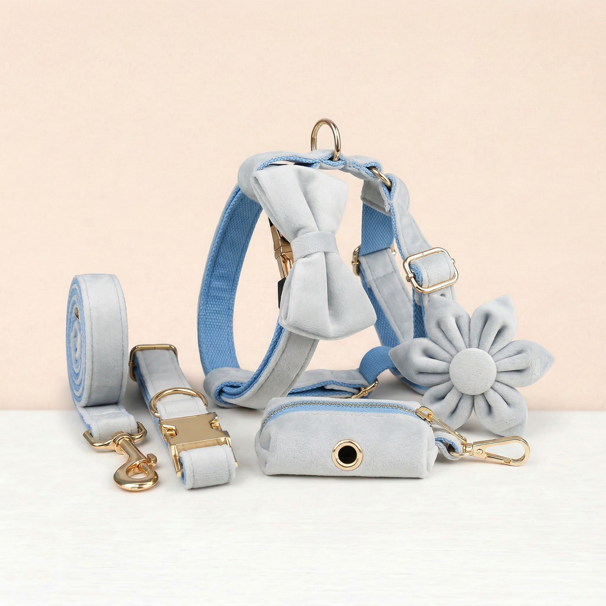 D&D Paws  Light Blue Velvet Set