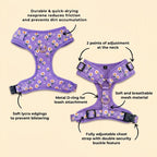 Designed Purple Daisy Dog Vest Set