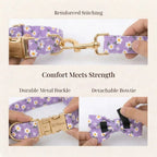 Designed Purple Daisy Dog Vest Set
