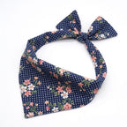 D&D Paws Bandana Designed Navy Floral Dog Vest Set