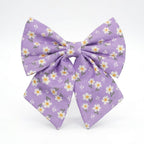 D&D Paws Bowtie Designed Purple Daisy Dog Vest Set